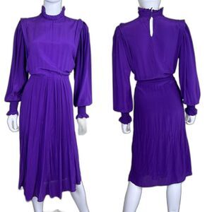 Etoile Isabel Marant Women Size L Purple Silk Yescott Midi Smock Dress Victorian
